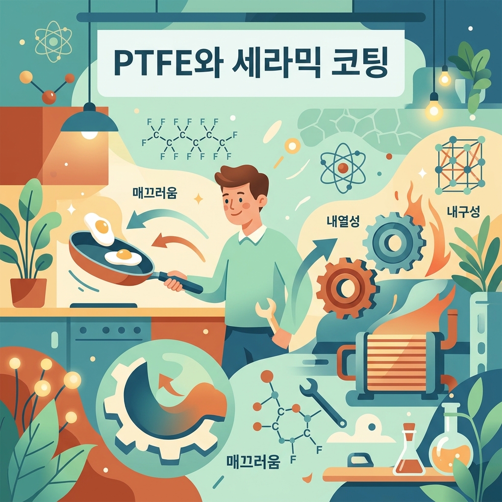 PTFE와 세라믹 코팅 : 프라이팬 표면의 특성과 관리 기준